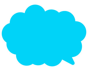 シンプルなカラーの吹き出し　丸みのある雲形