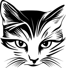 Cat face in bold lines and contrast  