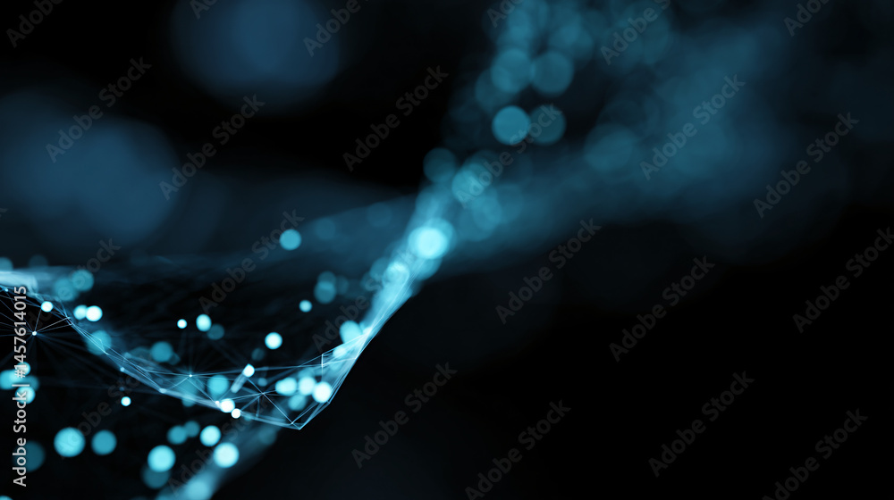 Poster professional aesculapian data connection illustration with glowing mesh issue for healthcare website