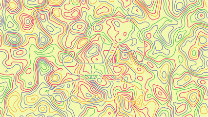 Colorful Line Summer Abstract Topographic Background
