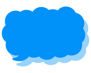 シンプルなカラーの吹き出し　細長い雲形