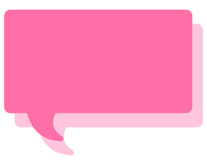 シンプルなカラーの吹き出し　四角形