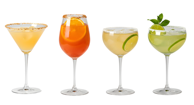 Professional Brunch Cocktails for Celebratory Events on White Background

