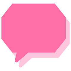 シンプルなカラーの吹き出し　角のある八角形