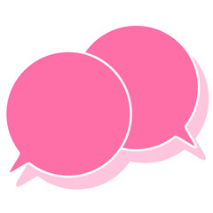 シンプルなカラーの吹き出し　重なる会話