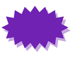 シンプルなカラーの吹き出し　細長いギザギザした形