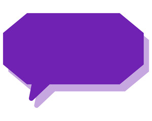 シンプルなカラーの吹き出し　細長い雲形