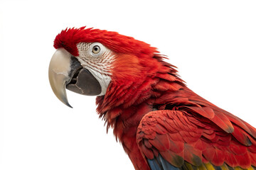 Fototapeta premium close up of a red macaw on transparent background