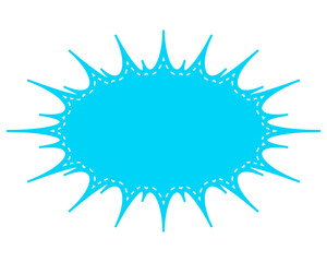 シンプルなカラーの吹き出し　細長いギザギザした形