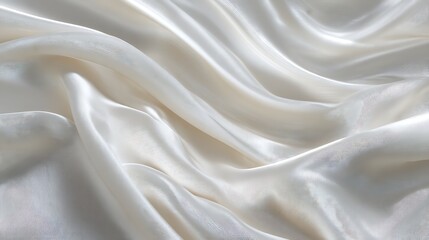 Obraz premium 滑らかな光沢を放つ純白のシルクドレープ