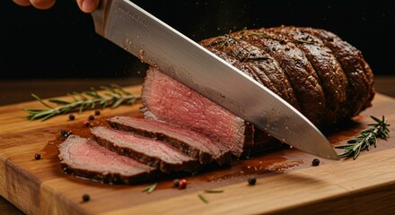 Succulent Roast Beef Sliced Thin for Sandwiches

