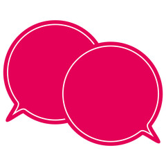 シンプルなカラーの吹き出し　重なる会話