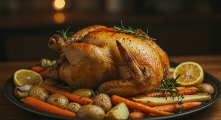 Whole Roasted Chicken with Crispy Skin and Herbs
