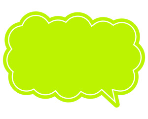 シンプルなカラーの吹き出し　細長い雲形