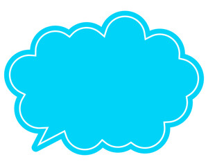 シンプルなカラーの吹き出し　丸みのある雲形