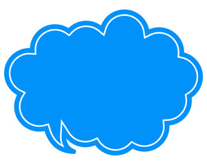 シンプルなカラーの吹き出し　丸みのある雲形