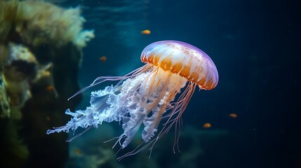 深海を漂う幻想的なクラゲ