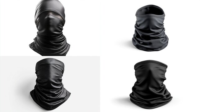 Black neck gaiter mockup set
