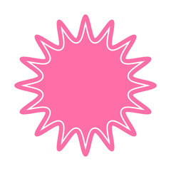 シンプルなカラーの吹き出し　丸みのあるギザギザした形