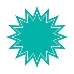 シンプルなカラーの吹き出し　ギザギザした形