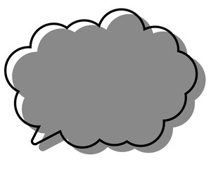 シンプルな線がずれた吹き出し　丸みのある雲形