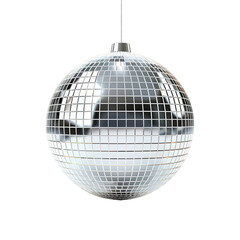 Silver Disco Ball on transparent background