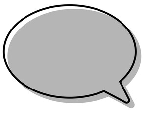 シンプルな線がずれた吹き出し　丸形