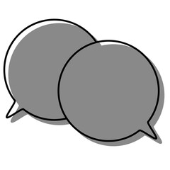 シンプルな線がずれた吹き出し　重なる会話