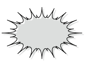 シンプルな線がずれた吹き出し　細長いギザギザした形