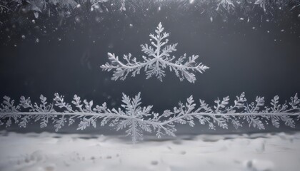 Elegant snowflake border, ideal for festive winter designs ,  vector,  border