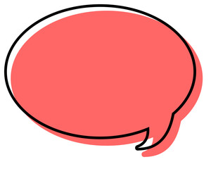 シンプルな線がずれた吹き出し　丸形