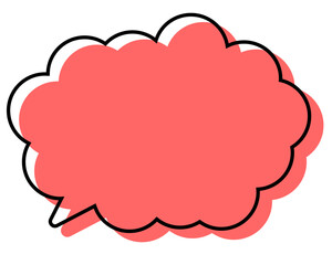 シンプルな線がずれた吹き出し　丸みのある雲形