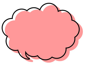 シンプルな線がずれた吹き出し　丸みのある雲形