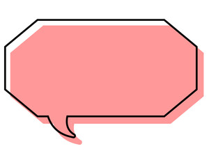 シンプルな線がずれた吹き出し　細長い八角形