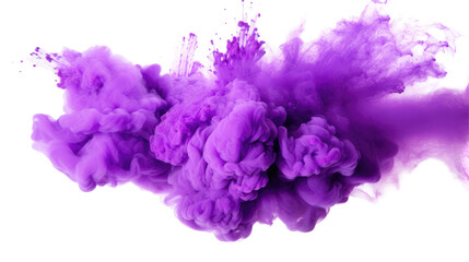 Naklejka premium Purple, Violet, Lilac Color Powder Dust Explosion on transparent background
