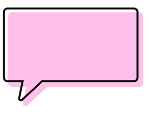 シンプルな線がずれた吹き出し　四角形