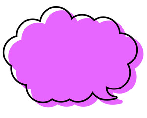 シンプルな線がずれた吹き出し　丸みのある雲形