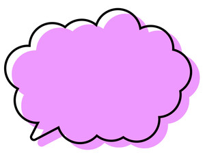 シンプルな線がずれた吹き出し　丸みのある雲形