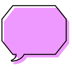 シンプルな線がずれた吹き出し　角のある八角形