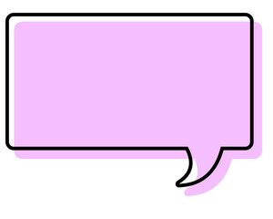 シンプルな線がずれた吹き出し　四角形