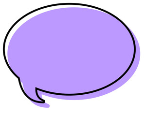 シンプルな線がずれた吹き出し　丸形