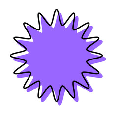 シンプルな線がずれた吹き出し　丸みのあるギザギザした形