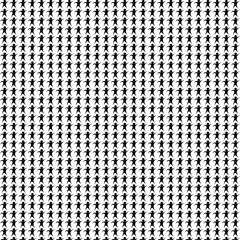 Human figure pattern. Seamless black icon. Repeated person symbol. Vector character shape.