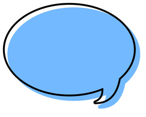 シンプルな線がずれた吹き出し　丸形