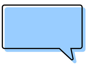 シンプルな線がずれた吹き出し　四角形