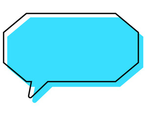 Fototapeta premium シンプルな線がずれた吹き出し 細長い八角形