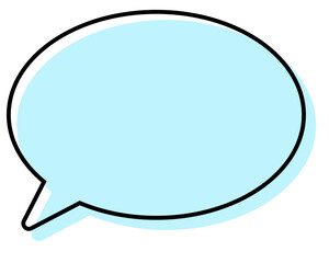 シンプルな線がずれた吹き出し　丸形