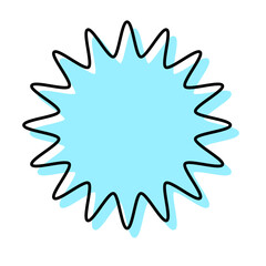 シンプルな線がずれた吹き出し　丸みのあるギザギザした形