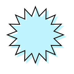 シンプルな線がずれた吹き出し　ギザギザした形