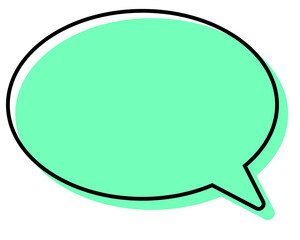 シンプルな線がずれた吹き出し　丸形